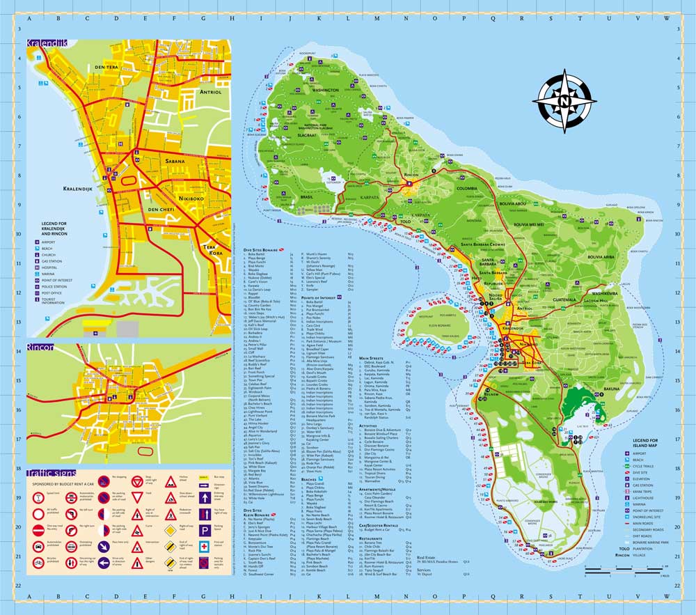 Bonaire Island Map